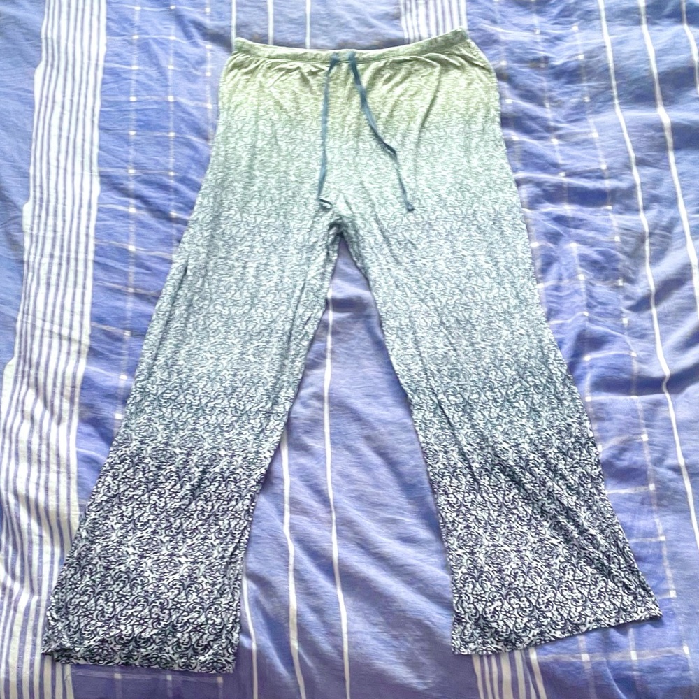 Liz Claiborne - Green-Blue Wide Leg Drawstring Palazzo Pants [Size L] 💚